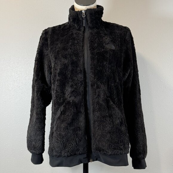 The North Face Womens Size M Black Osito Fleece Jacket Full Zip Fuzzy Pockets - Picture 1 of 14